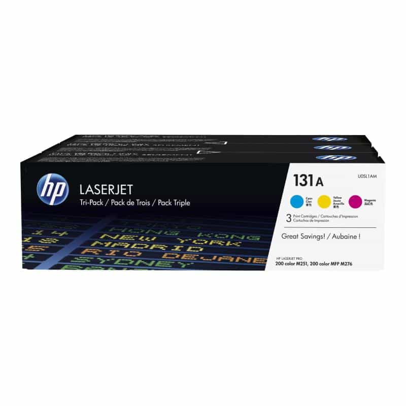 HP 131A 3er Pack Gelb, Cyan, Magenta LaserJet Tonerpatrone (U0SL1AM)