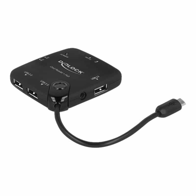 DELOCK Card Reader Delock Mobile OTG 1x Micro USB-B->3x USB-A St/Bu