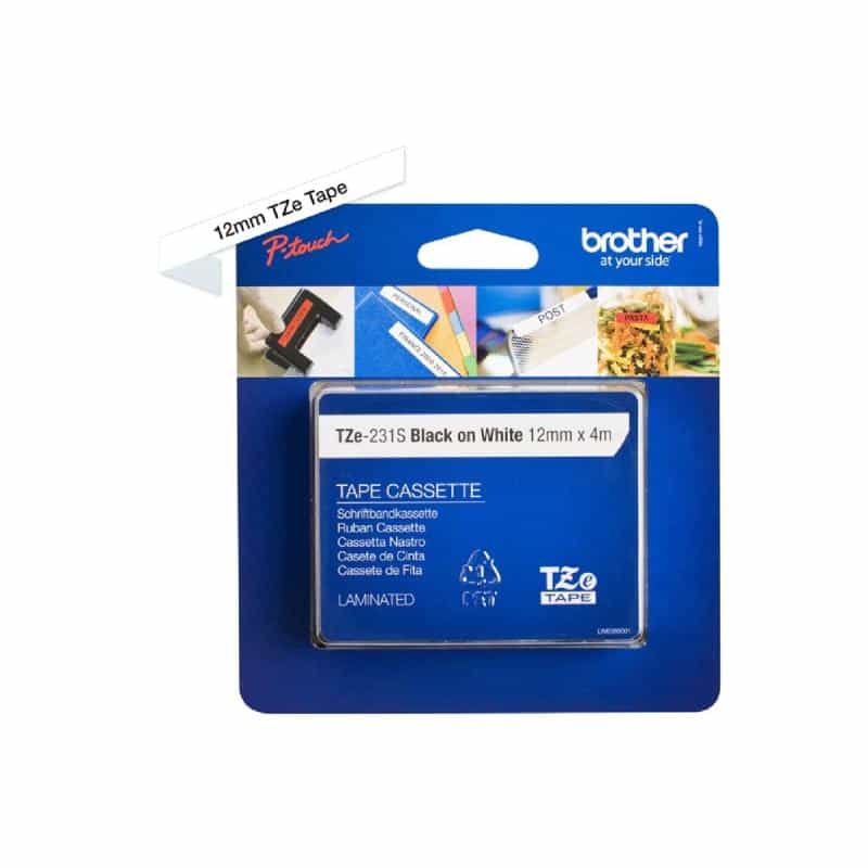 BROTHER Schriftb. TZE231S 12mm wh/black