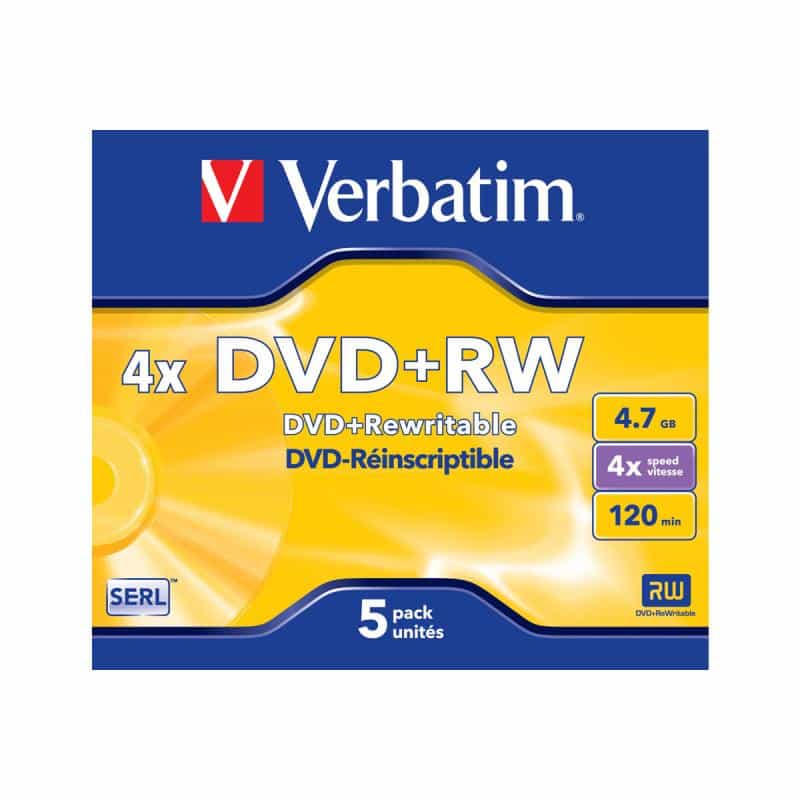 VERBATIM DVD+RW 4.7GB 4x, 5er Jewelcase