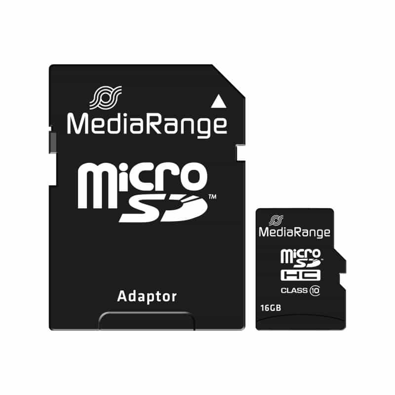 MEDIARANGE SD MicroSD Card 16GB MediaRange SD CL.10 inkl. Adapter