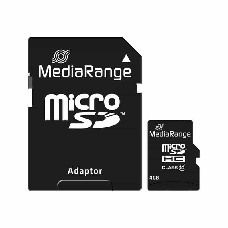 4GB MEDIARANGE SD MicroSD Card  MediaRange SD CL.10 inkl. Adapter