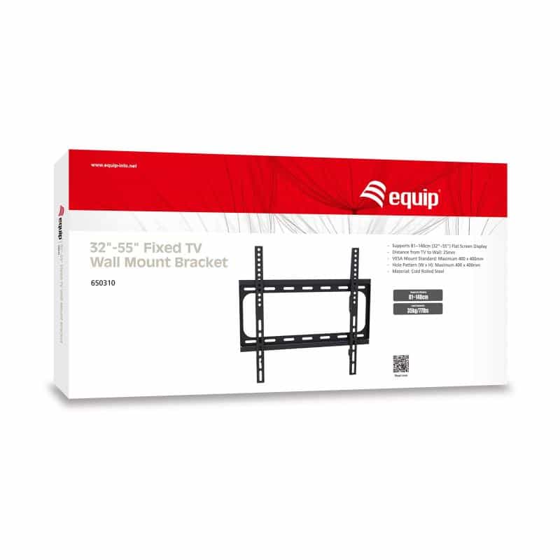 EQUIP Wandhalterung für Flat Screens 80,96cm - 139,15cm bzw. 32 Zoll - 55 Zoll fest VESA bis 40Kg