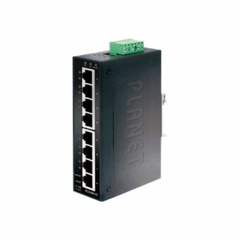 PLANET TECHNOLOGY Planet Industrial Gigabit Switch IGS-801T, 8 Port, für Hutschienenmontage