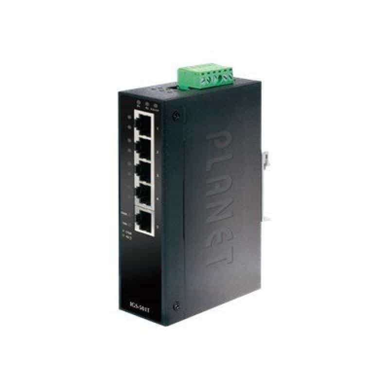 PLANET TECHNOLOGY Planet Industrial Gigabit Switch IGS-501T, 5 Port, für Hutschienenmontage