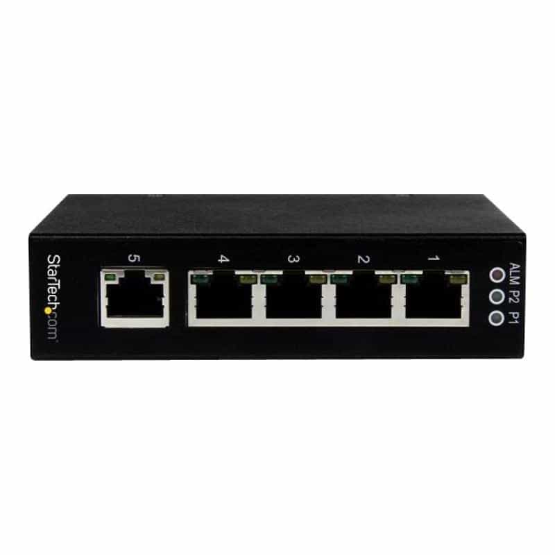 STARTECH.COM 5 Port Unmanaged Industrieller Gigabit Ethernet Switch -  Hutschienen- / Wandmontierbar