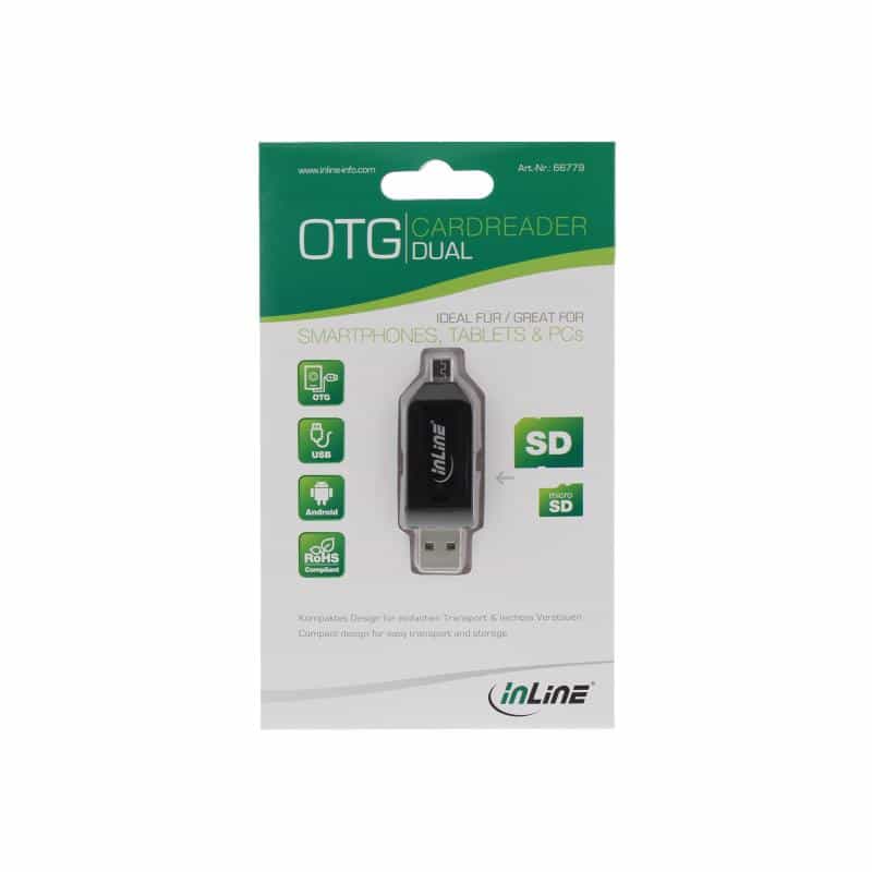 INLINE OTG Dual Card Reader für SD und microSD, für Android und PC