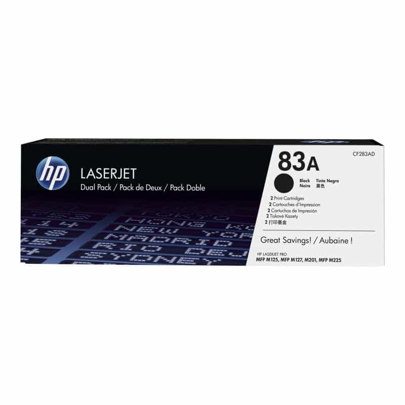 HP 83A Dual Pack 2er Pack Schwarz LaserJet Tonerpatrone (CF283AD)