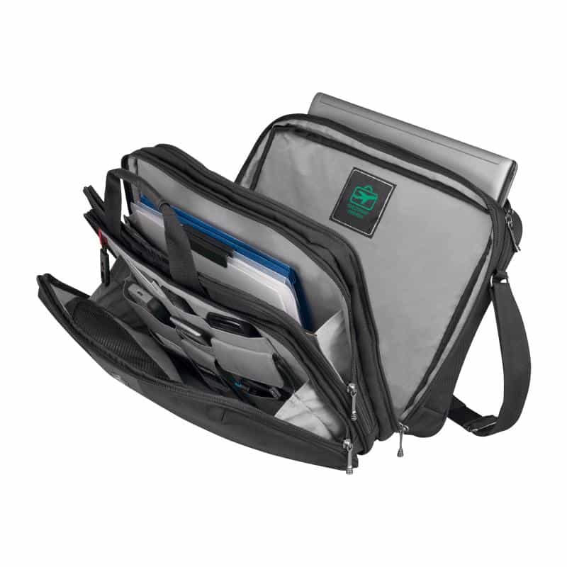 WENGER Notebooktasche LEGACY mit Notebooksicherheitsfach bis 43,2cm 17Zoll schwarz Logo: schwarz/wei