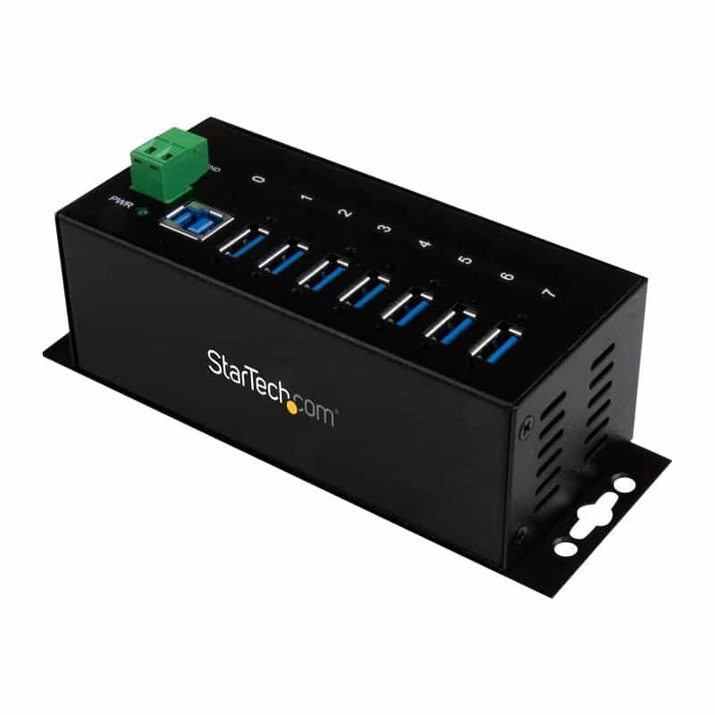 STARTECH.COM Industrieller 7 Port USB 3.0 Hub mit Überspannungsschutz - USB Hub zur Klemmleisten / D