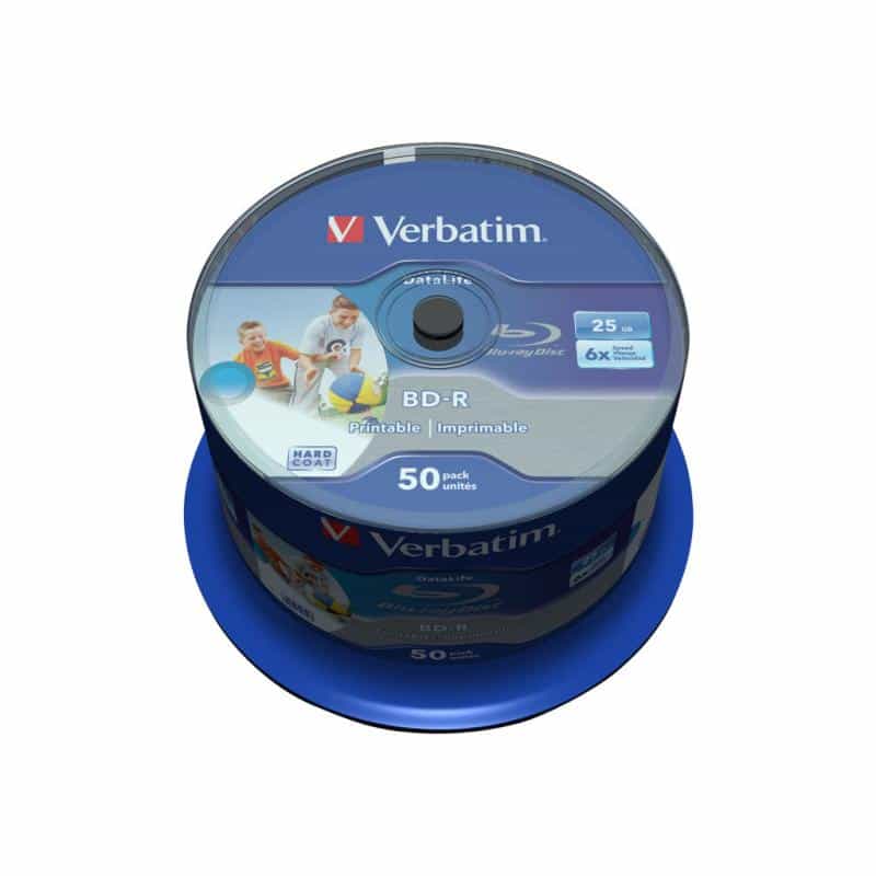 VERBATIM 50x Verbatim Blu-ray BD-R 25GB (6x) wide printable