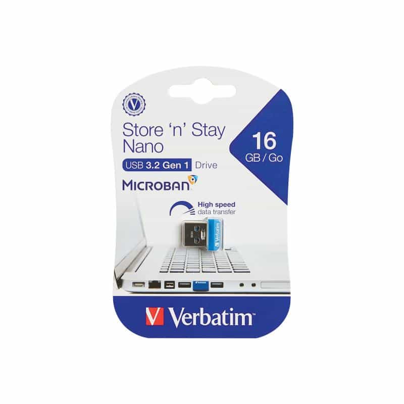 VERBATIM USB-Stick 16GB Verbatim Nano USB Drive 3.0 Store n Stay