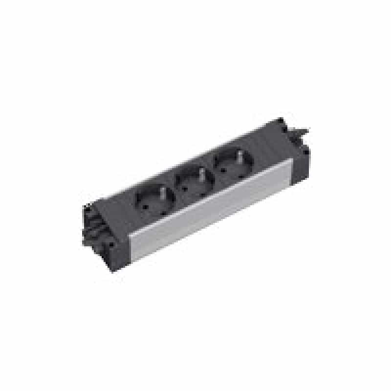BACHMANN Steckdosenleiste Step Alu 3xUTE Dosen mit