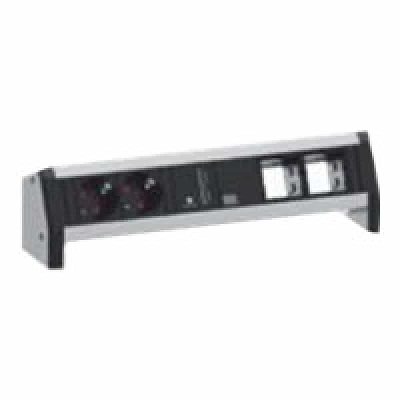 BACHMANN Steckdosenleiste Desk 2xCH 90° 1xUSB Char