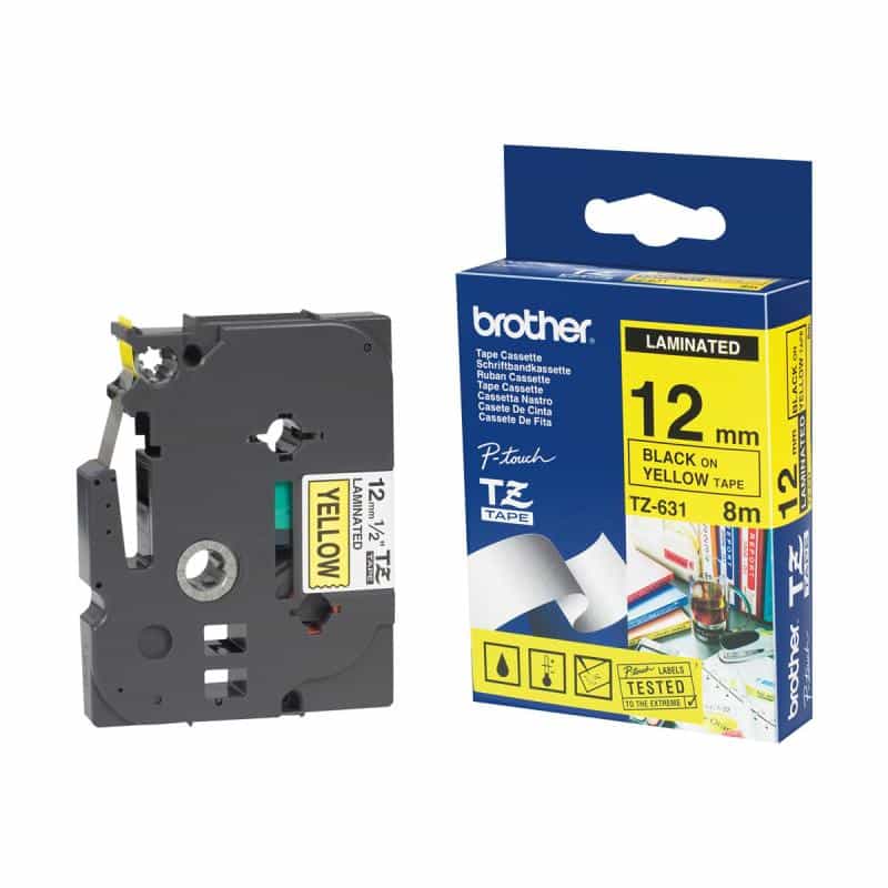 Brother Farbband schwarz auf gelb für P-Touch