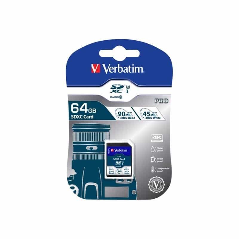 VERBATIM SD Card 64GB Verbatim SDHC PRO UHS-I Class 10