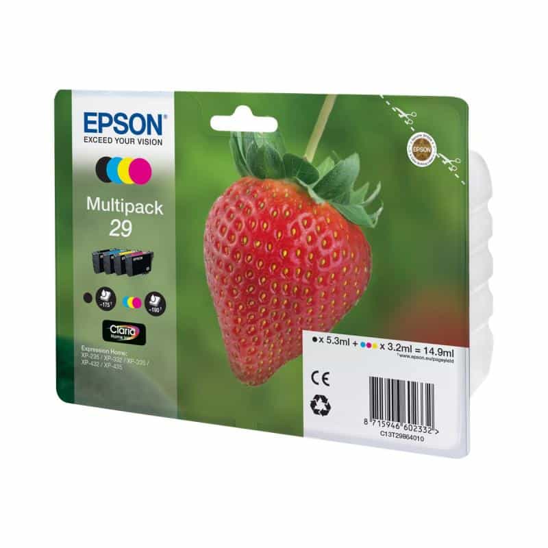 EPSON 29 Multipack 4er Pack Schwarz, Gelb, Cyan, Magenta Tintenpatrone