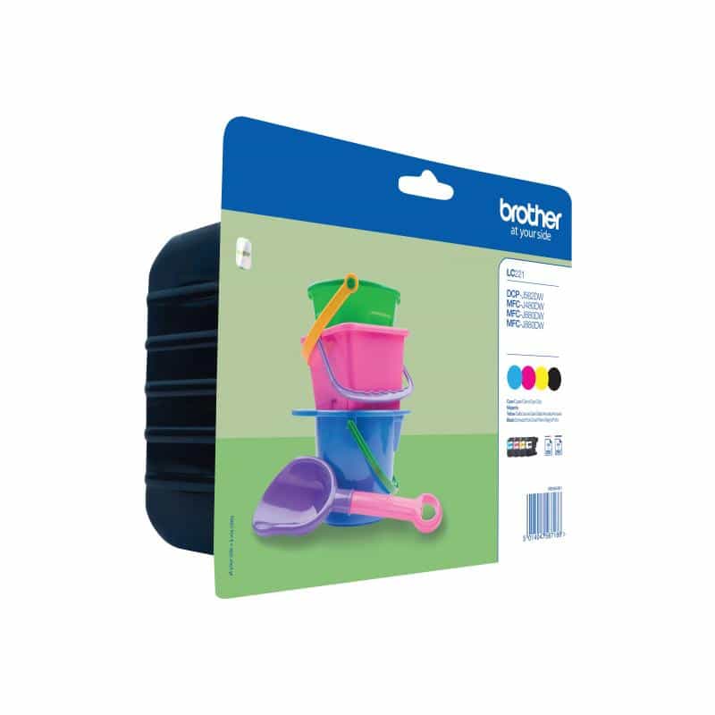 BROTHER LC221 Value Pack 4er Pack Schwarz, Gelb, Cyan, Magenta Tintenpatrone