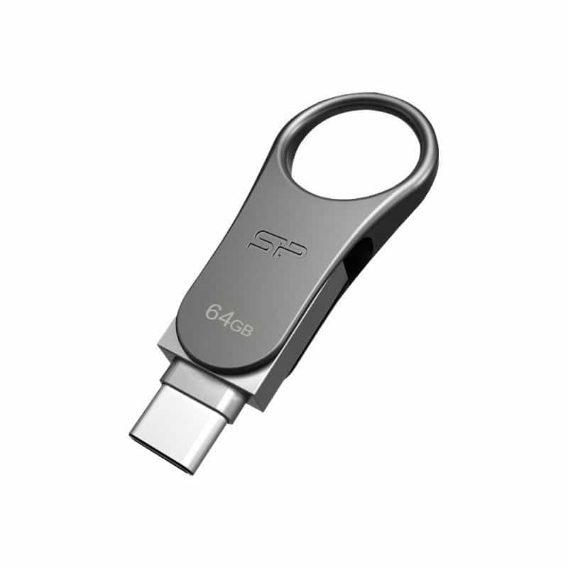 SILICON POWER USB-Stick  64GB Silicon Power  C80  3.0 Silver Type-C Ready