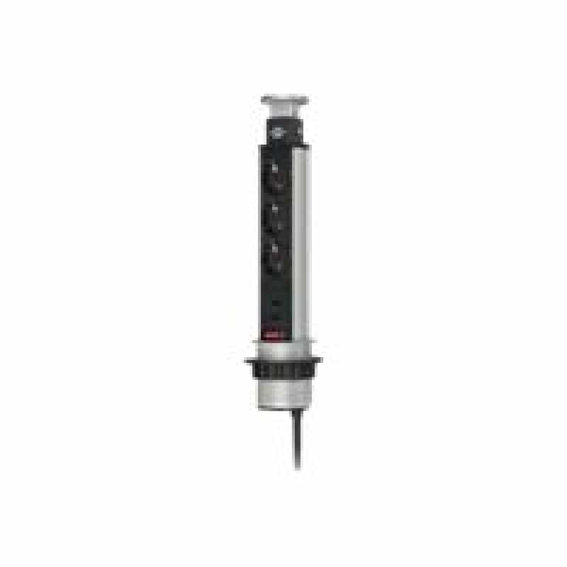 BRENNENSTUHL Steckdosenleiste Tower Brennenstuhl 3fach 2m versenkbar USB