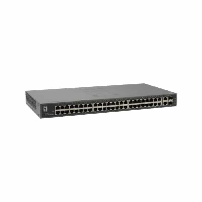 LEVELONE 50-Port Ethernet Switch, 2x SFP/RJ45 Combo Gigabit