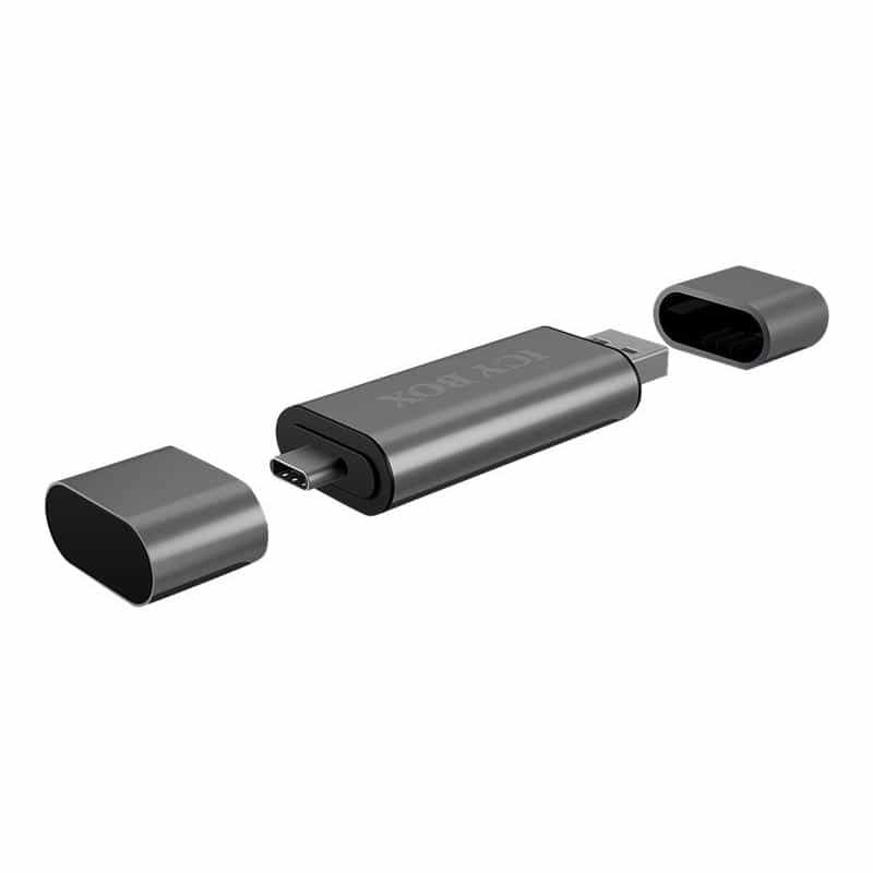 RAIDSONIC ICY BOX IB-CR200-C Multi USB Kartenleser fuer microSD und SD Karten untertuetzt USB Type-C