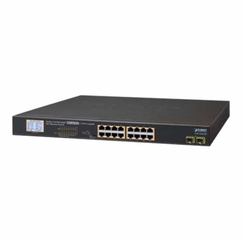 PLANET TECHNOLOGY Planet GSW-1820VHP 16-Port 10/100/1000T 802.3at PoE + 2-Port