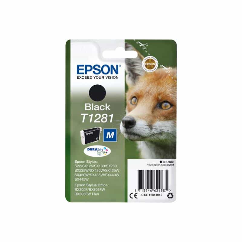 EPSON T1281 Größe M Schwarz Tintenpatrone
