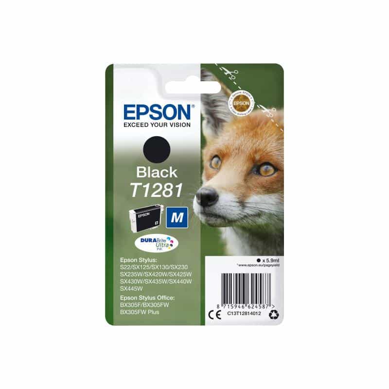 EPSON T1281 Größe M Schwarz Tintenpatrone
