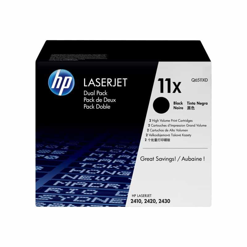 HP 11X 2er Pack Schwarz LaserJet Tonerpatrone (Q6511XD)