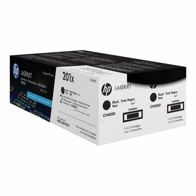 HP 201X 2er Pack Schwarz LaserJet Tonerpatrone (CF400XD)