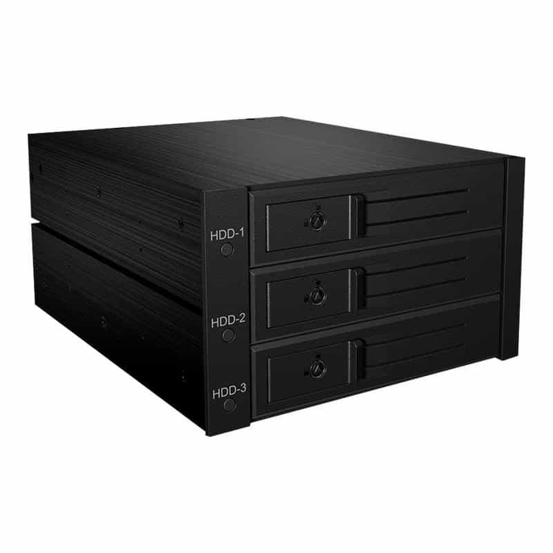 RAIDSONIC ICY BOX IB-563SSK Backplane 3x 8,89cm 3,5 zoll HDDs in 2x 13,34cm5,25 zoll Einbauschaechte