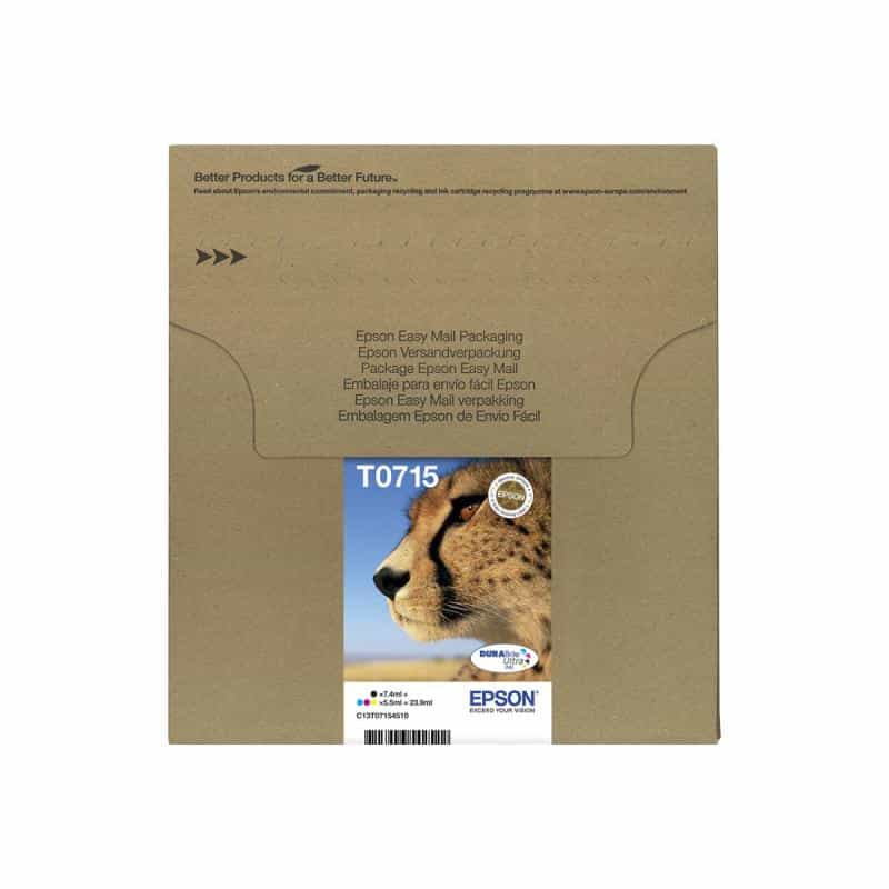 EPSON T071 Easy Mail Packaging 4er Pack Schwarz, Gelb, Cyan, Magenta Tintenpatrone