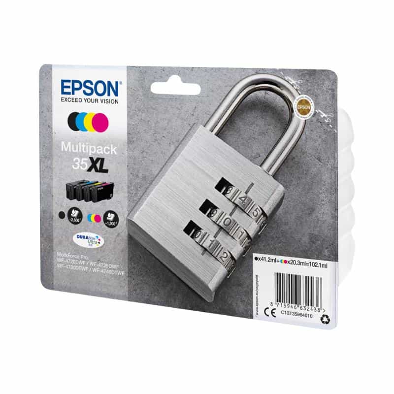 EPSON 35XL Multipack 4er Pack XL Schwarz, Gelb, Cyan, Magenta Tintenpatrone