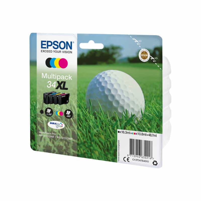EPSON 34XL 4er Pack XL Schwarz, Gelb, Cyan, Magenta Tintenpatrone