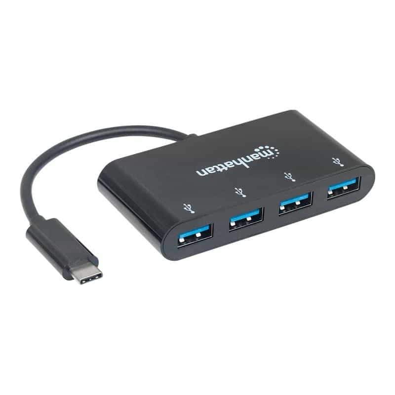 MANHATTAN USB 3.1 Gen 1 Typ C Hub 4 USB Typ A-Ports Stromversorgung ueber USB