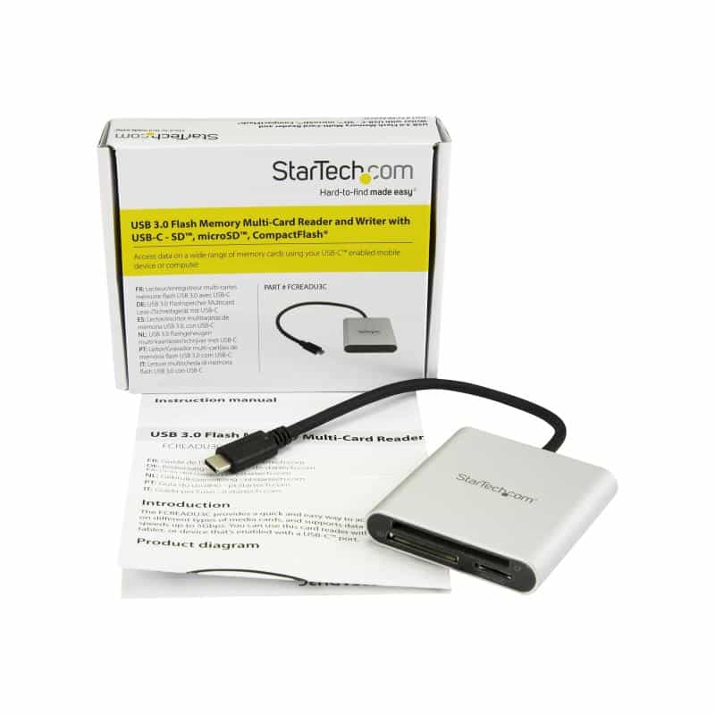 STARTECH.COM USB 3.0 Kartenleser mit USB-C - SD, MicroSD, CompactFlash Speicherkartenleser mit USB-C