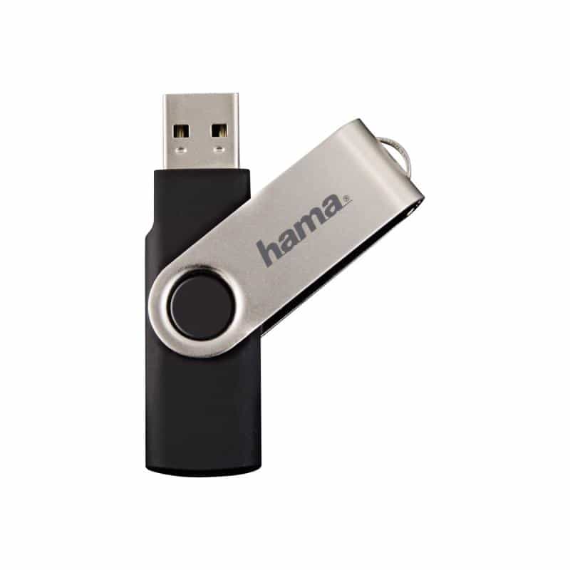 HAMA USB-Stick 8 GB Hama Rotate Schwarz 90891 USB 2.0