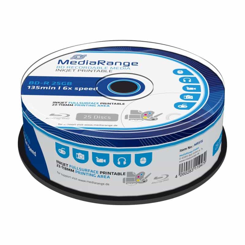 MEDIARANGE BD-R 6x CB 25GB MediaR Pr. 25St MEDIARANGE BD-R 6x CB 25GB MediaR Pr. 25St
