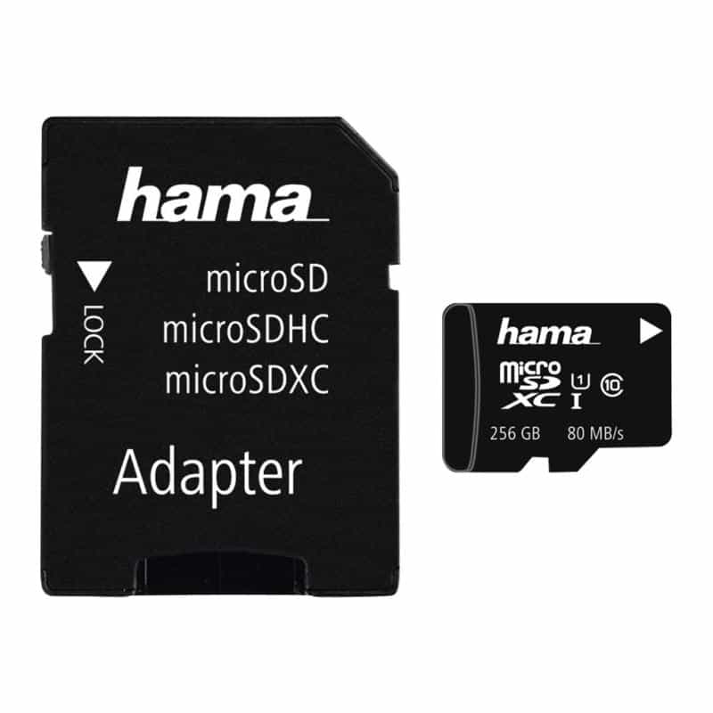 HAMA microSDXC 256GB Class 10 UHS-I 80MB/s + Adapter/Mobile HAMA microSDXC 256GB Class 10 UHS-I 80MB/s + Adapter/Mobile