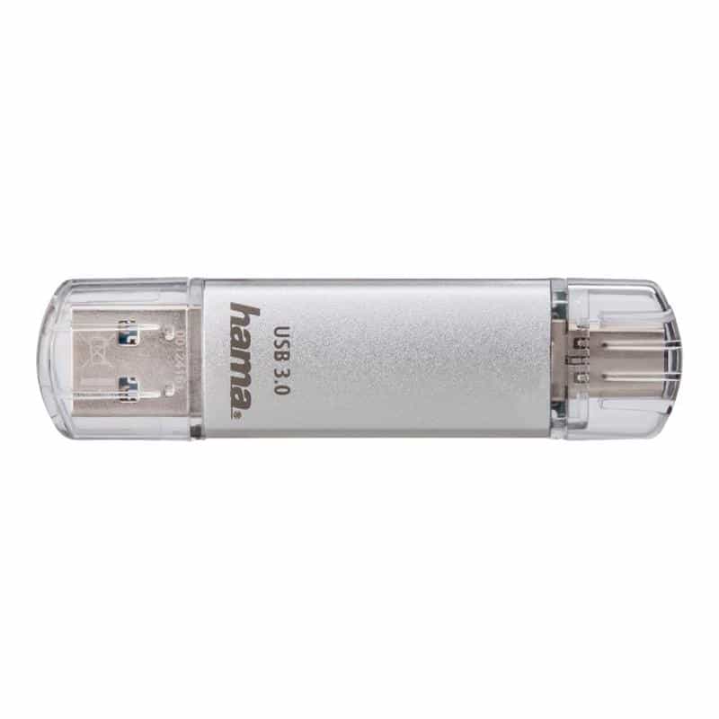 HAMA FlashPen "C-Laeta", Type-C USB 3.1/USB 3.0, 64GB, 70 MB/s, Silber