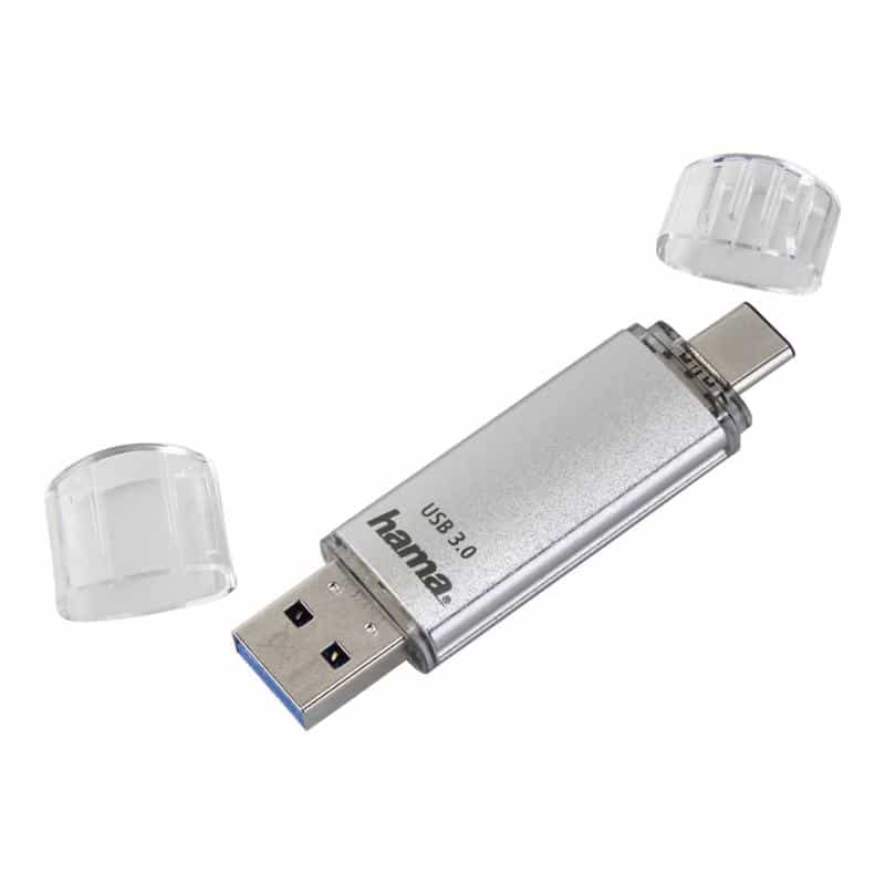 HAMA FlashPen "C-Laeta", Type-C USB 3.1/USB 3.0, 32GB, 70 MB/s, Silber