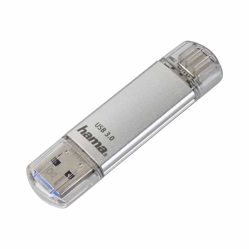 HAMA FlashPen "C-Laeta", Type-C USB 3.1/USB 3.0, 16GB, 70 MB/s, Silber