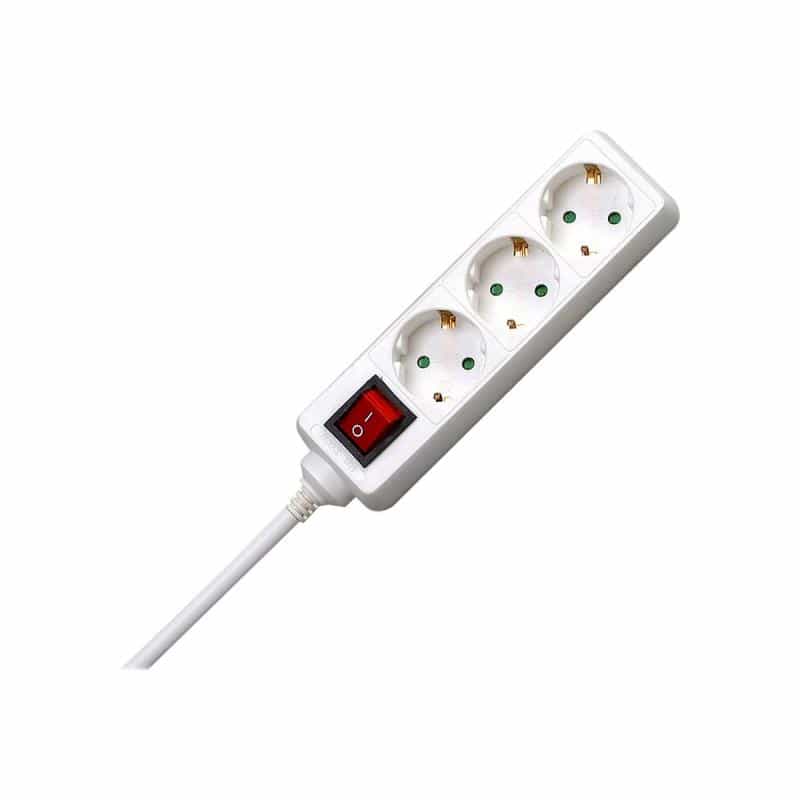 KOPP - Verlängerungsschnur - Wechselstrom 250 V - output connectors: 3 - 1,4m - weiß (1297.1300.7)