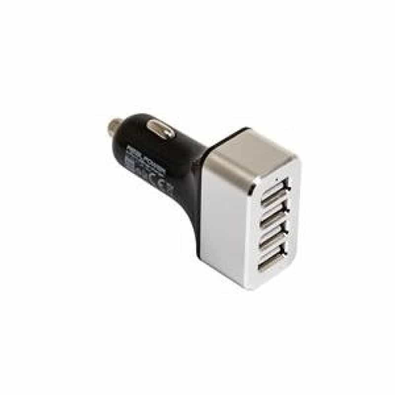 REALPOWER 4-Port USB car charger - Netzteil - Pkw - 2400 mA - 4 Ausgabeanschlussstellen (USB (nur St