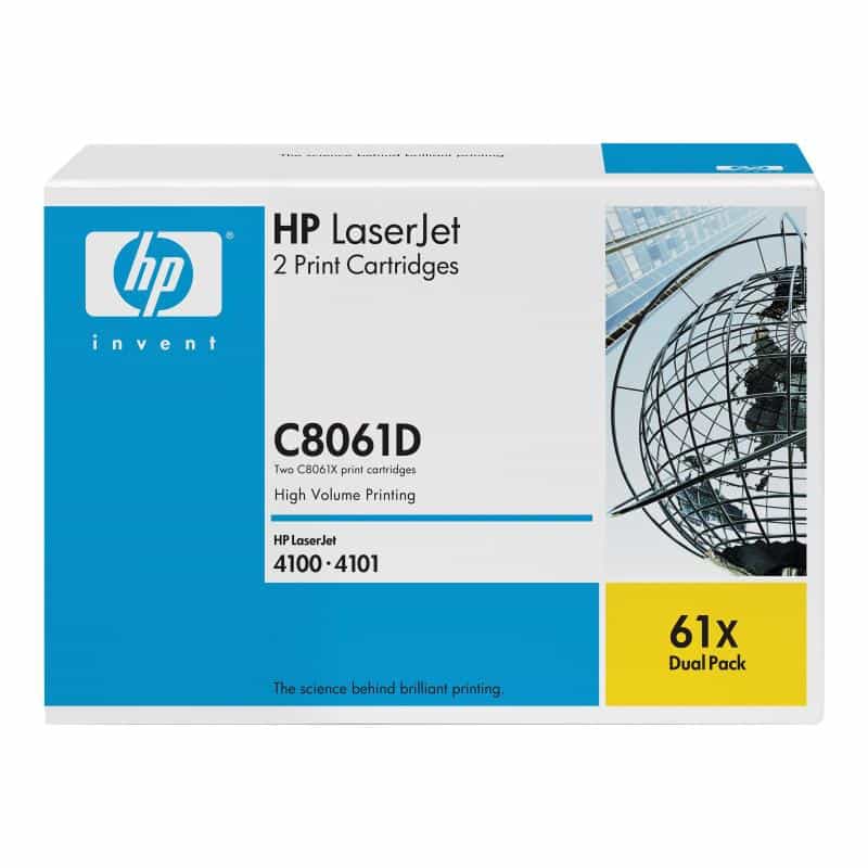 HP 61X 2er Pack Schwarz LaserJet Tonerpatrone (C8061D)