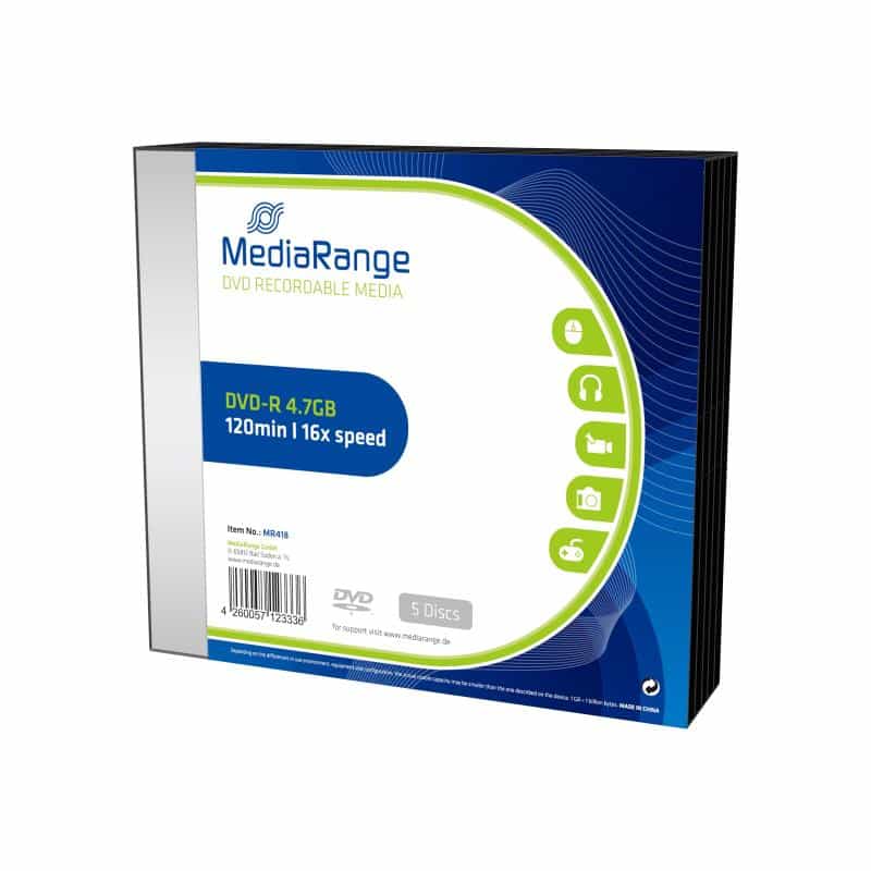 MediaRange DVD-R 16x Slimcase Pack 5 MediaRange DVD-R 16x Slimcase Pack 5