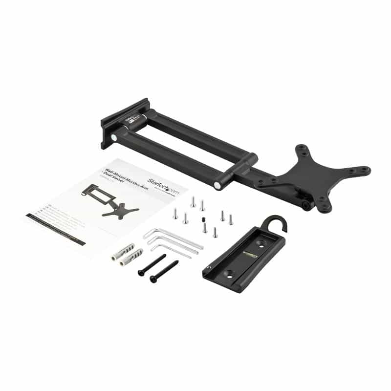 STARTECH.COM Monitorarm für Wandmontage - Zwei Gelenke -VESA bis zu 27 Zoll (15Kg) - Monitor Wandhal