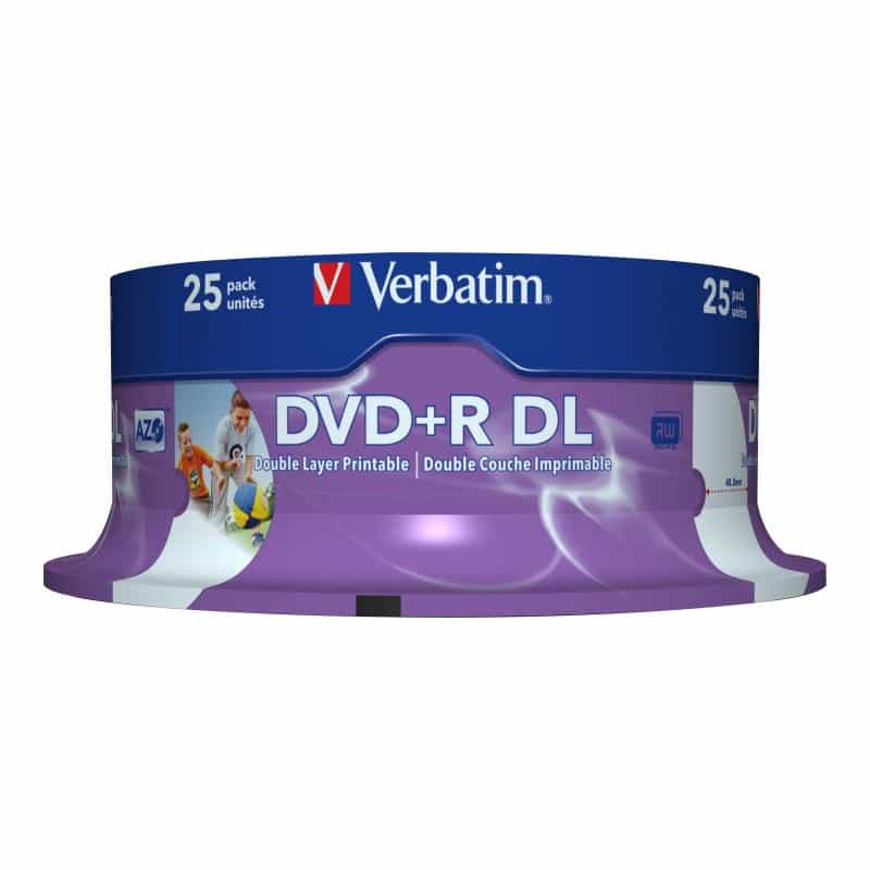 Verbatim DVD+R 8.5GB DL 8x printable, 25er Spindel