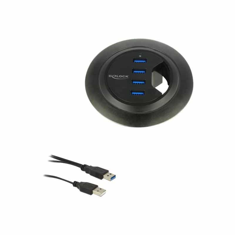 DELOCK HUB USB 3.0 Tisch-Hub 60 mm 4 x USB 3.0